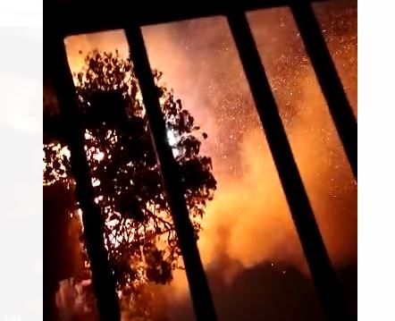 टेंगरा के गोदाम में लगी भयावह आग