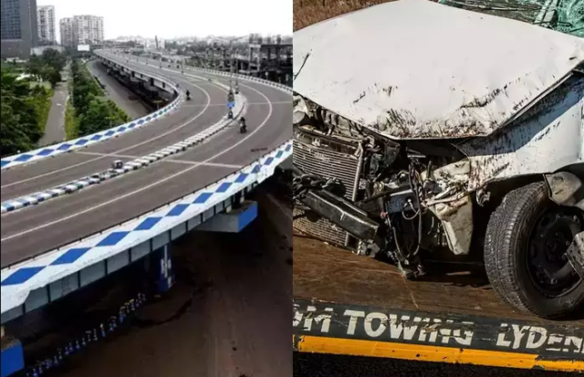 Maa Flyover पर बड़ी दुर्घटना, एक की जान गई, अन्य दो …